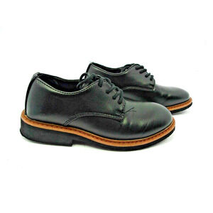 Classic Dress Oxford Lace-up Faux Leather Versatile Modern Black Dress Size 11M